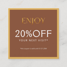 Cartão De Desconto Glamorous Gold & Brown Lash Tech 