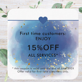 Cartão De Desconto Glitter de Glam Moderno de Script de Assinatura Ho