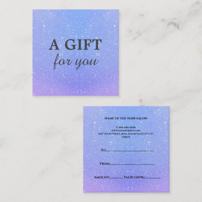 Cartão De Desconto Glitter Ombre Beauty Salon (Frente/Verso)