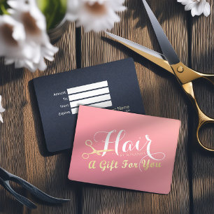 Cartão De Desconto Hairstylist Makeup Salon Modern Pink Tesoura Doura