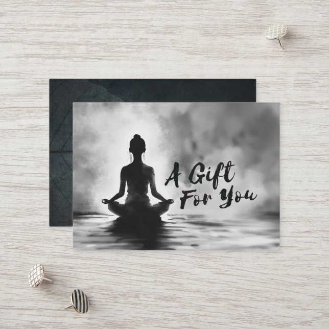 Cartão De Desconto Instrutor de Meditação de Yoga Lotus Pose Pintura (Frente/Verso In Situ)