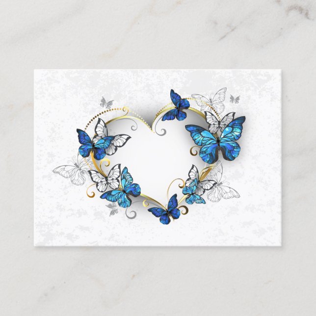 Cartão De Desconto Jewelry Heart with Butterflies Morpho (Frente)