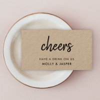 Kraft Cheers | Placa de Voucher de Bebida de Casam