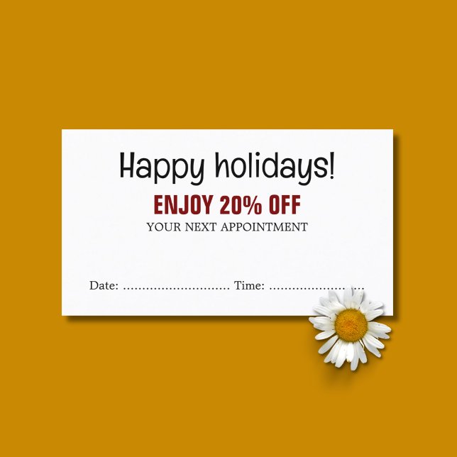 Cartão De Desconto Legal Cupão de Nomeação do Salão Branco Vermelho B (Criador carregado)