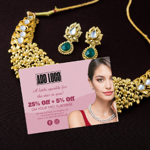 Cartão De Desconto Logotipo de empresa moderno cor-de-rosa para moda
