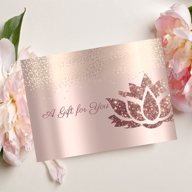 Cartão De Desconto Lotus brilhante,Confetti,Rosa Dourado (Criador carregado)