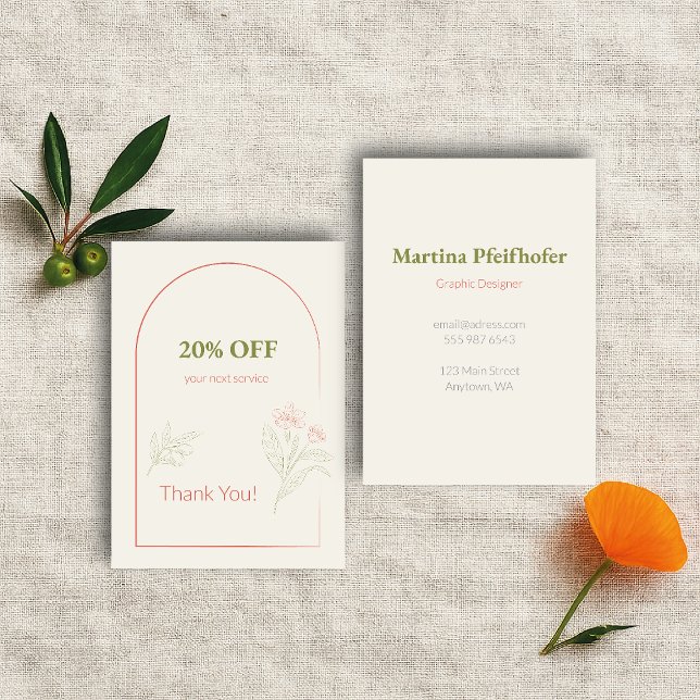 Cartão De Desconto Mediterranean & Elegant (Criador carregado)