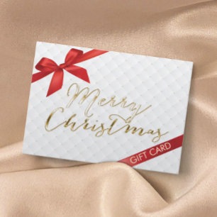 Cartão De Desconto Merry Christmas Red Ribbon Gift Certificate