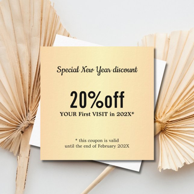 Cartão De Desconto Mínima Elegante Faux Dourada Beleza Branca (Criador carregado)