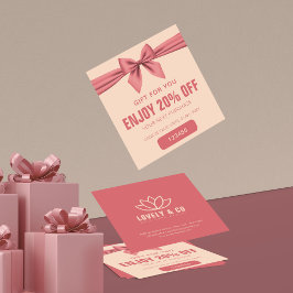 Cartão De Desconto Minimalist Dusty Rose Cream Beauty 