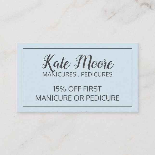 Cartão De Desconto Nail Salon Manicurist E Pedicurista Nail Salon (Frente)