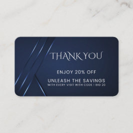 Cartão De Desconto Obrigado Dark Blue Moderno