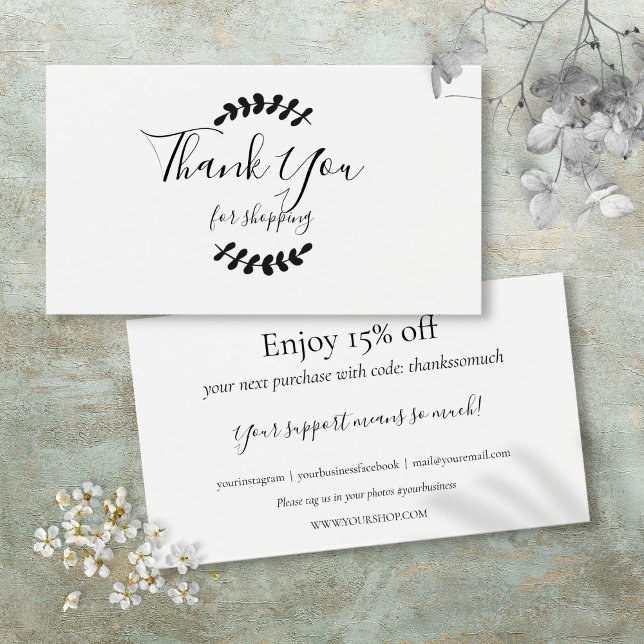 Cartão de Desconto Obrigado por Comprar (Thank You For Shopping Discount Card)