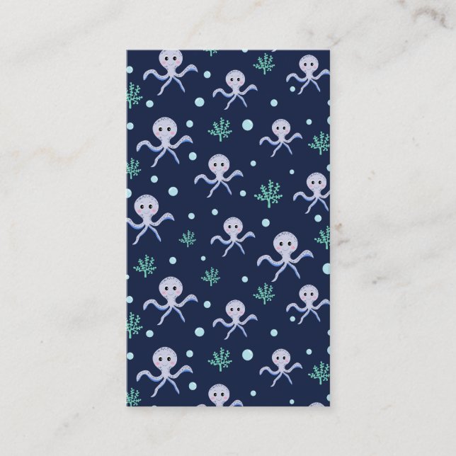 Cartão De Desconto Octopus sob o padrão das crianças do mar (Frente)