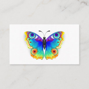 Cartão De Desconto Olho Peacock da Borboleta Arco-Íris