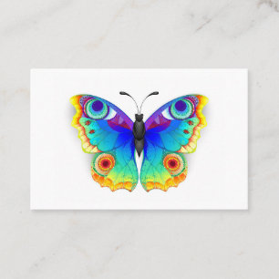 Cartão De Desconto Olho Peacock da Borboleta Arco-Íris