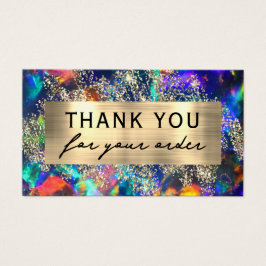 Cartão de desconto opal azul brilhante Dourado