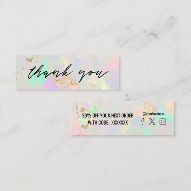 cartão de desconto opal gemstone (Frente/Verso)