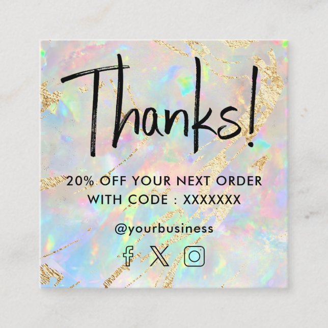 cartão de desconto opcional gemstone (Frente)