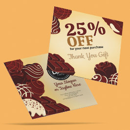 Cartão De Desconto Personalize o moderno Chocolate Business