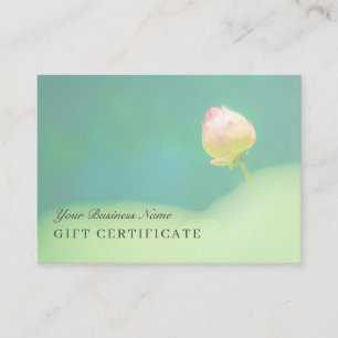Cartão De Desconto © Pinkish White Lotus Greenery Gift Certificate