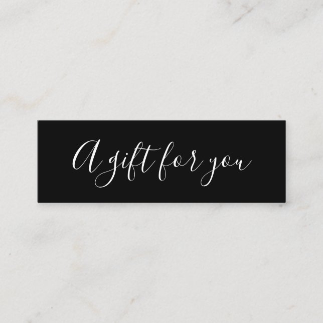 Cartão de desconto preto e branco minimalista eleg (Frente)