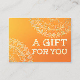 Cartão De Desconto Professor de Meditação Yoga Modern Orange Dourada