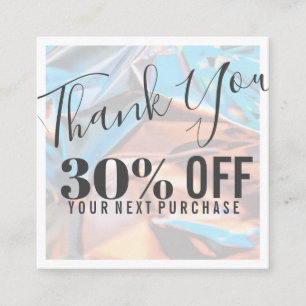 Cartão de desconto profissional inspirado holográf