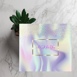 Cartão De Desconto Profissional Moderno Holográfico, Quadro, Confete