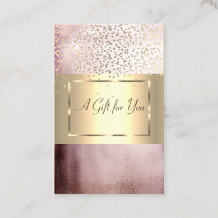 Cartão De Desconto Quadro Dourado Elegante, Confetti Rosa Dourado