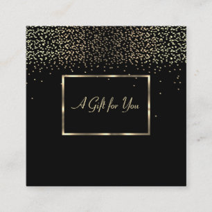 Cartão De Desconto Quadro Dourado Elegante moderno, Confetti