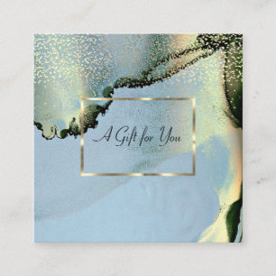 Cartão De Desconto Quadro Dourado Elegante, Tinta de Álcool Confetti