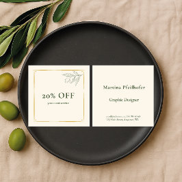 Cartão De Desconto ramo de oliveira elegante