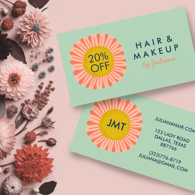 Cartão De Desconto Rosa-Rosa-Rosa-Marinha-de-Girassol-doce (Custom daisy discount card)