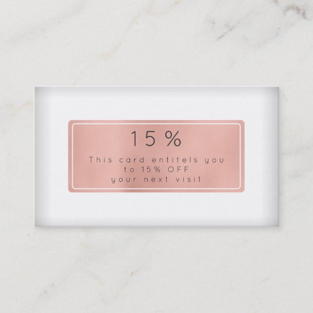 Cartão De Desconto Rosa Rosa Rosa Rosa Dourada Pó Branco Bela Descont (Frente)