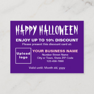 Cartão de Desconto Roxo do Halloween