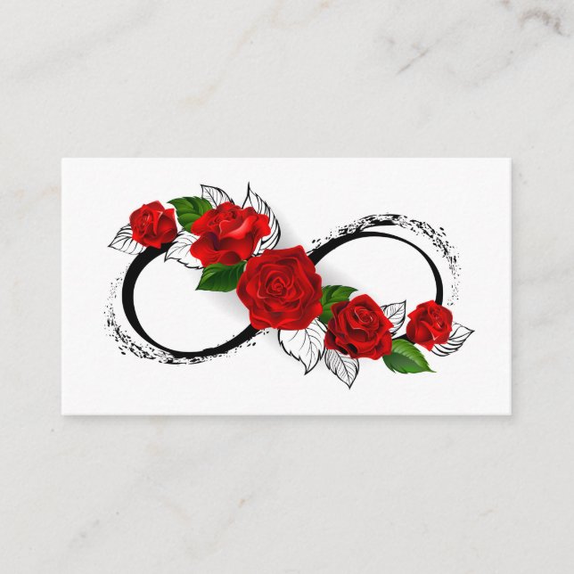 Cartão De Desconto Símbolo Infinity com Rosa vermelha (Frente)