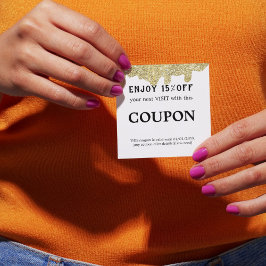 Cartão De Desconto Sinalização holográfica - Glama moderno - Dourado