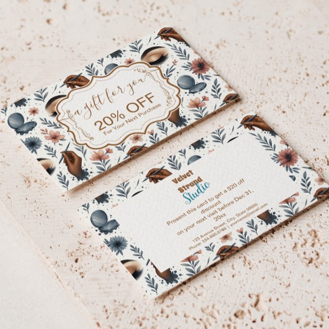 Cartão De Desconto Soft Floral Lash Artist Beauty Studio (Criador carregado)