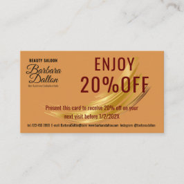 Cartão De Desconto Terracotta Ocher Beige Dourado. Acessórios para em