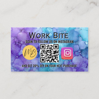 Cartão De Desconto Thank You Watercolor Business Instagram Qr Code