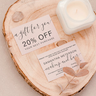 Cartão De Desconto Tipografia profissional rosa-claro-claro