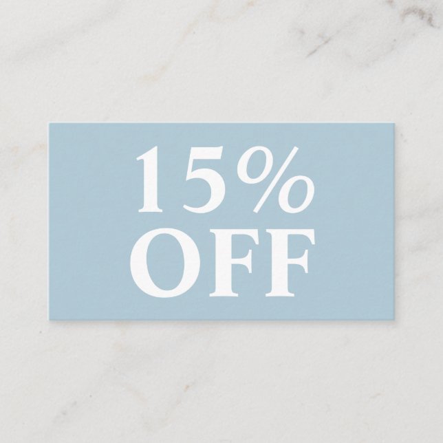 Cartão De Desconto Trendy Pastel Blue Modern Discount Card (Frente)