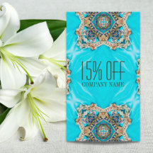 Turquoise bohemian henna Pattern Yoga Instrutor