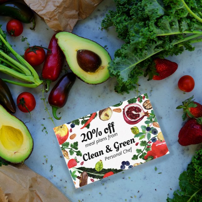 Cartão De Desconto Veggies Modernos Nutricionistas de Chef Pessoais S (Criador carregado)