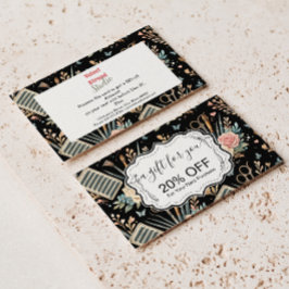 Cartão De Desconto Watercolor Floral Lash Artist