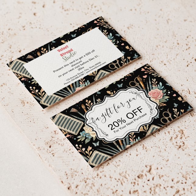 Cartão De Desconto Watercolor Floral Lash Artist (Criador carregado)