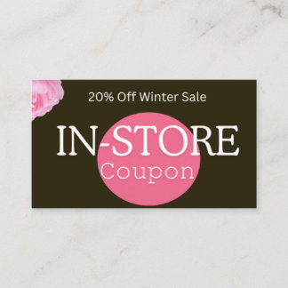 Cartão De Desconto Winter Sale In-Store Coupon