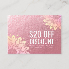 Cartão De Desconto YOGA Studio Discount Coupon Lealdade Dourada Manda