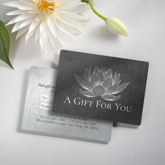 Cartão De Desconto YOGA Studio Instrutor Gift Certificate Chic Lotus